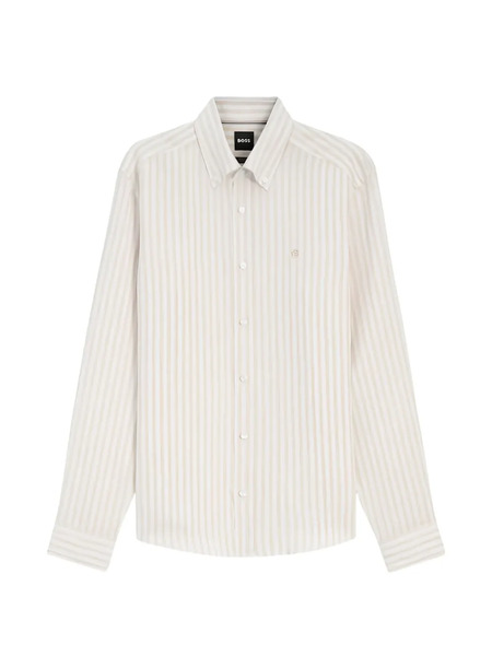  Boss Striped Button-down Shirt - Neutrals 