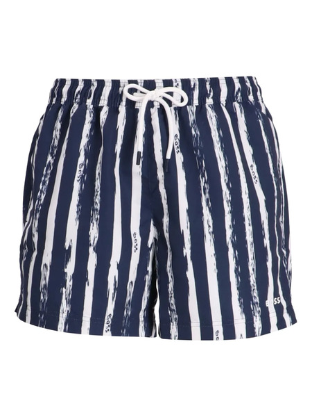  Boss Striped Drawstring Shorts - Blue 