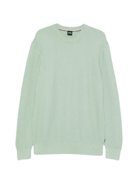  Boss Textured Crew Neck Sweater - Green 
