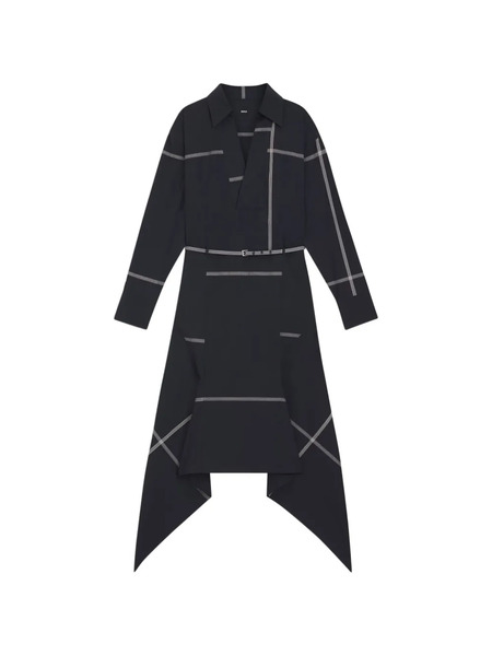  Boss V-neck Belted Midi Dress - Black 