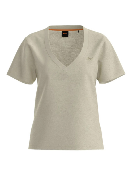  Boss V-neck Linen T-shirt - Neutrals 