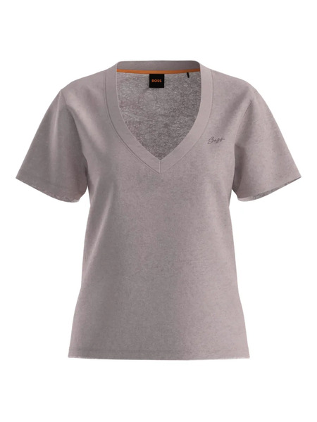  Boss V-neck Linen T-shirt - Pink 