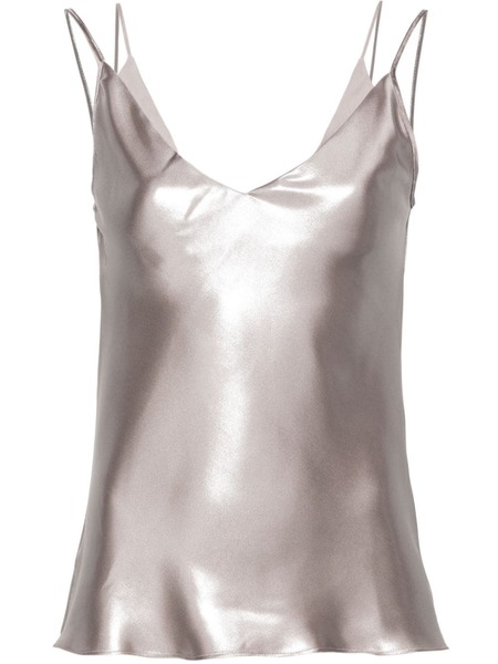  Boss V-neck Metallic-sheen Tank Top - Neutrals 