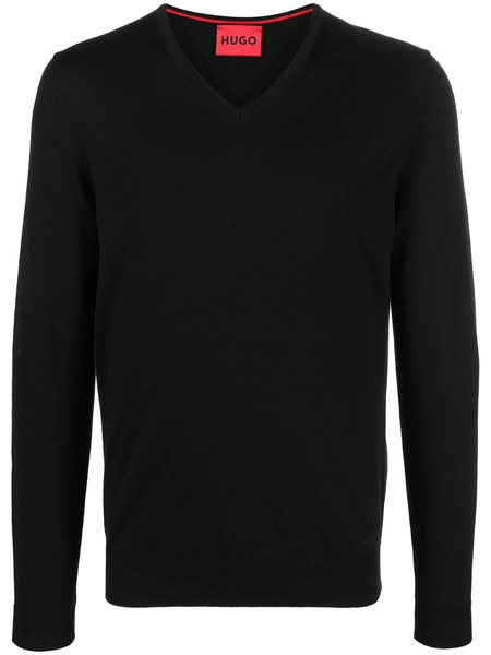  Boss V-neck Wool Jumper - Black 