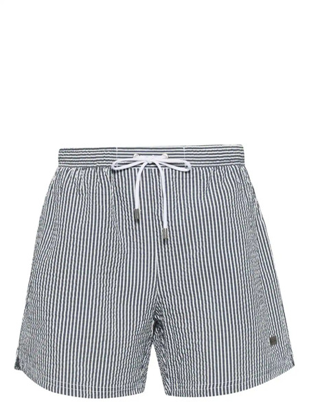  Boss Velvetfish Striped Swim Shorts - Blue 