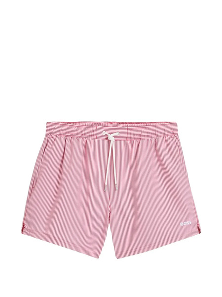  Boss Velvetfish Striped Swim Shorts - Red 