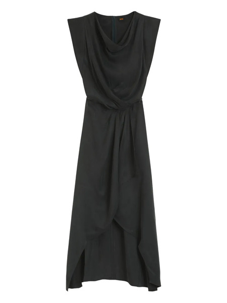  Boss Wrap-skirt Midi Dress - Grey 