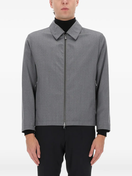  Boss Zip-up Virgin-wool Jacket - Grey 