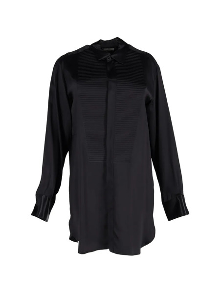  Bottega Veneta Pre-owned Textured-panel Silk Shirt - Black 