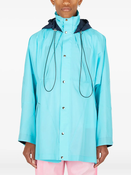  Botter Hooded Panelled Raincoat - Blue 