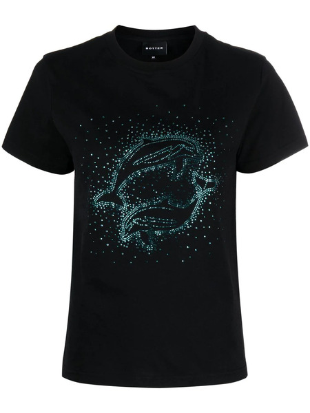  Botter Rhinestone-embellished Dolphin T-shirt - Black 