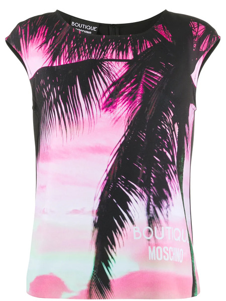 Boutique Moschino Palm Tree Print Top - Pink 