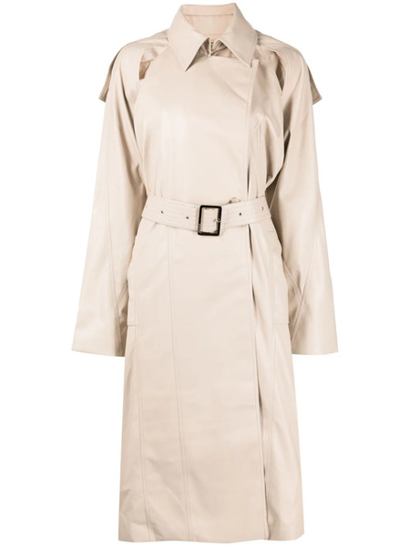  Boyarovskaya Logo-patch Belted Trench Coat - Neutrals 