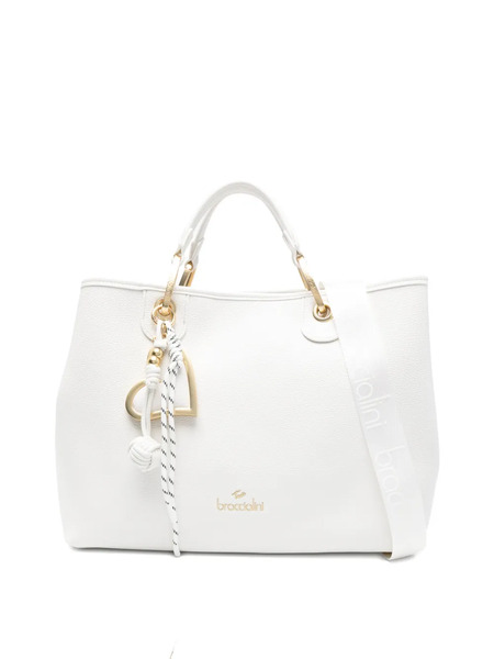  Braccialini Beth Heart-charm Tote Bag - White 
