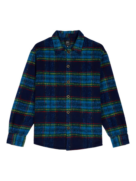  Brain Dead Checked Flannel Shirt - Blue 