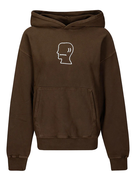  Brain Dead Embroidered-logo Hoodie - Brown 