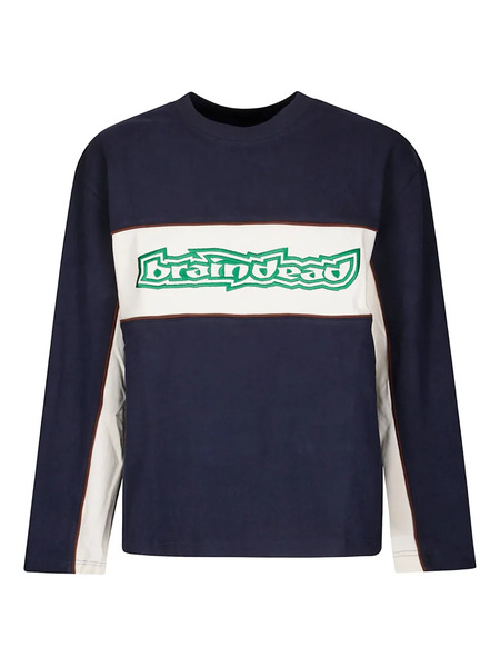  Brain Dead Long-embroidered Sweatshirt - Blue 