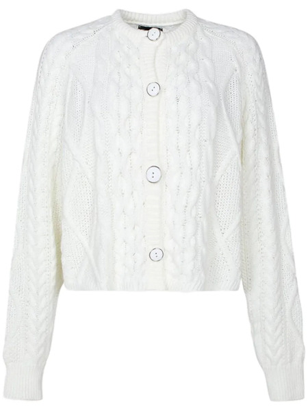  Brand Unique Wool Cardigan - White 