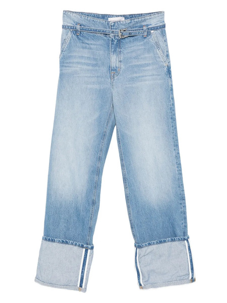  Brandon Maxwell Cuffed Belted-waistband Denim Jeans - Blue 