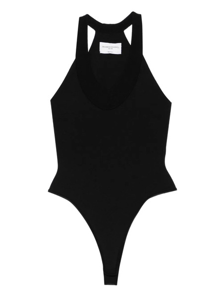  Brandon Maxwell Knit Ribbed Bodysuit - Black 