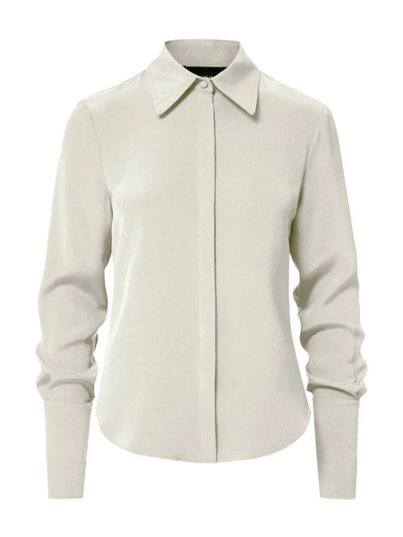  Brandon Maxwell The Spence Silk Shirt - Neutrals 