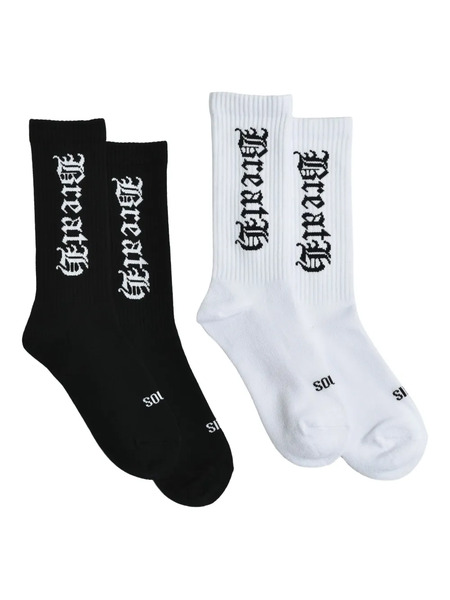  Breath Logo-jacquard Socks (pack Of Two) - Black 