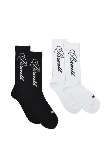  Breath Logo Socks (set Of Two) - Black 