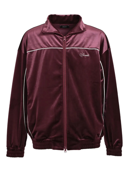  Breath Script-logo Piping Velour Sweatshirt - Red 