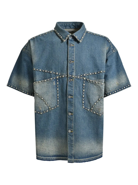  Breath Stud-embellished Shirt - Blue 