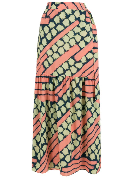  Brigitte Abstract-pattern Print Maxi Skirt - Multicolour 