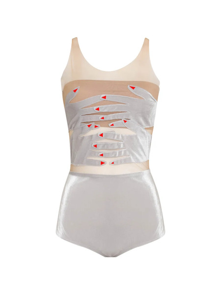  Brigitte Carnaval/festival Maos Cut-out Swimsuit - Grey 