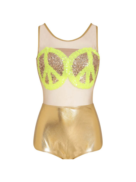  Brigitte Carnaval/festival Sequin-embellishment Swimsuit - Gold 