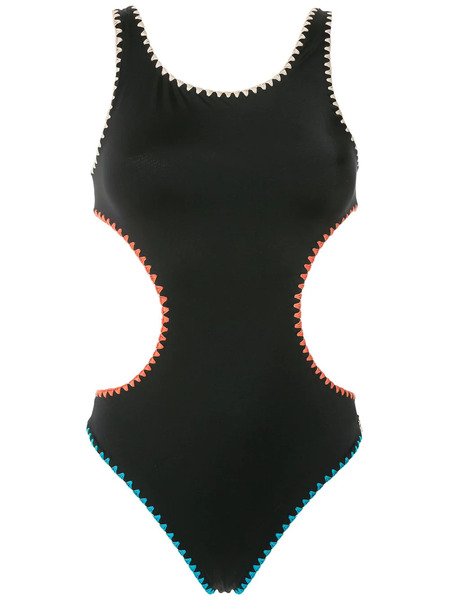  Brigitte Crochet Cut-out One-piece - Black 
