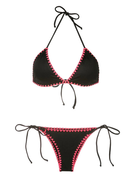  Brigitte Embroidered Halterneck Bikini - Black 