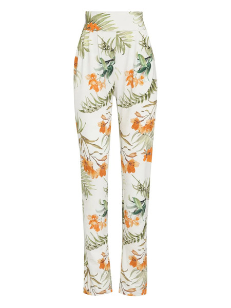  Brigitte Floral-print Pleated Trousers - White 