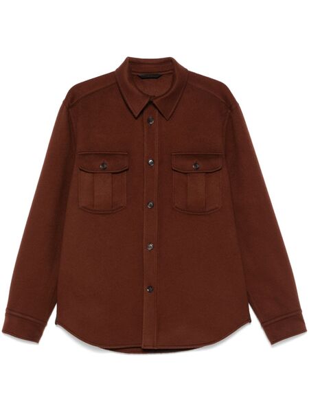  Brioni Brushed Shirt - Brown 