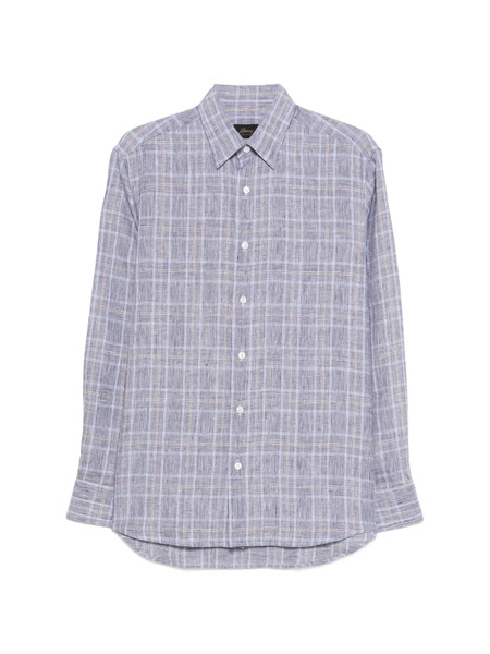  Brioni Checked Shirt - Blue 