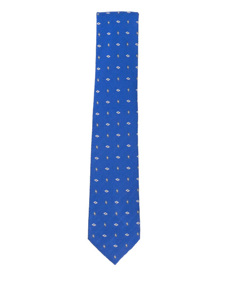  Brioni Diamond-pattern Silk Tie - Blue 