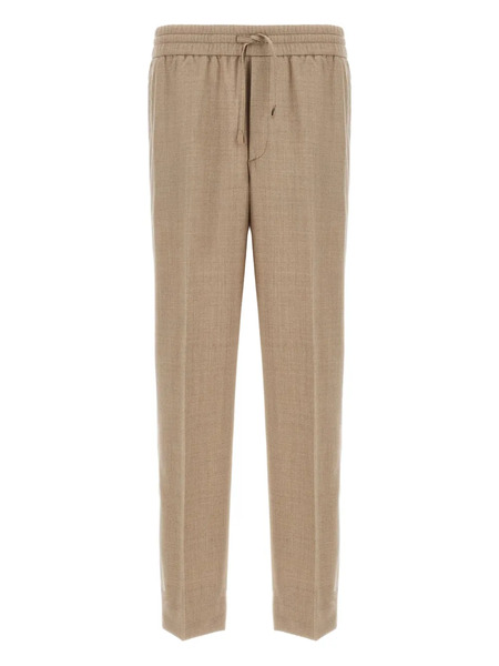  Brioni Drawstring-waistband Wool Trousers - Neutrals 