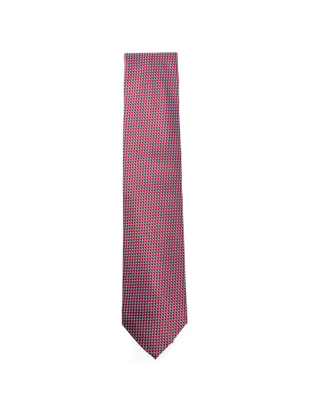  Brioni Geometric-pattern Silk Tie - Red 