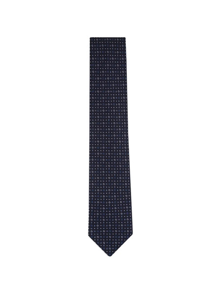  Brioni Geometric-patterned Tie - Blue 