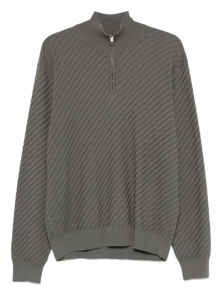  Brioni Half-zip Sweater - Grey 