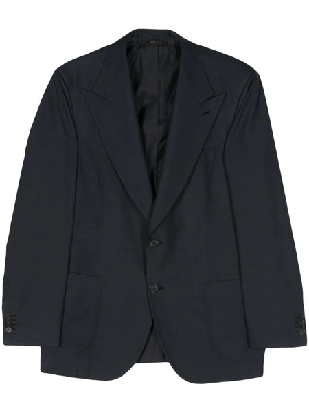  Brioni Interwoven Silk Blazer - Blue 