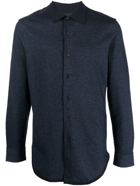  Brioni Jersey Button-down Shirt - Blue 