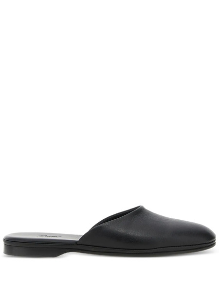  Brioni Leather Almond-toe Mules - Black 