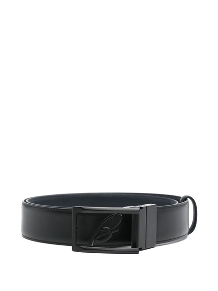  Brioni Leather Belt - Black 