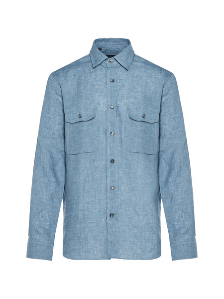  Brioni Linen Shirt - Blue 