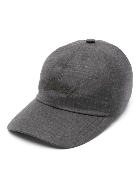  Brioni Logo-embroidered Cap - Grey 