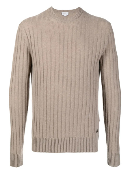  Brioni Ribbed Wool Sweater - Neutrals 