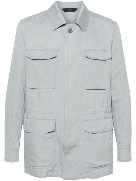  Brioni Sahariana Shirt Jacket - Blue 